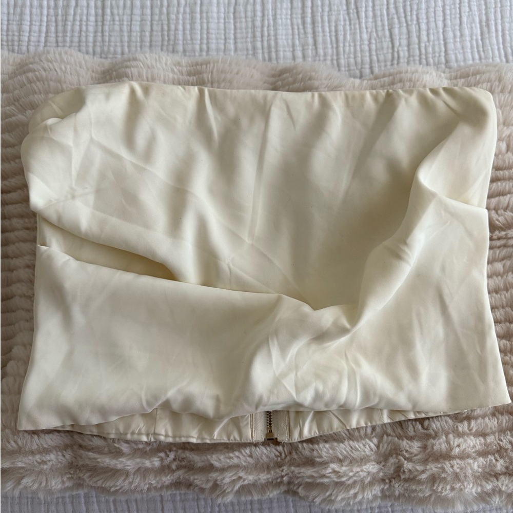 Cream Strapless Top